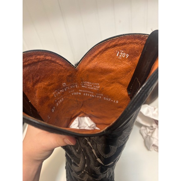 Dan Post Mens Black Caiman Alligator Leather Western Cowboy Boots Size 9.5 - Picture 9 of 10